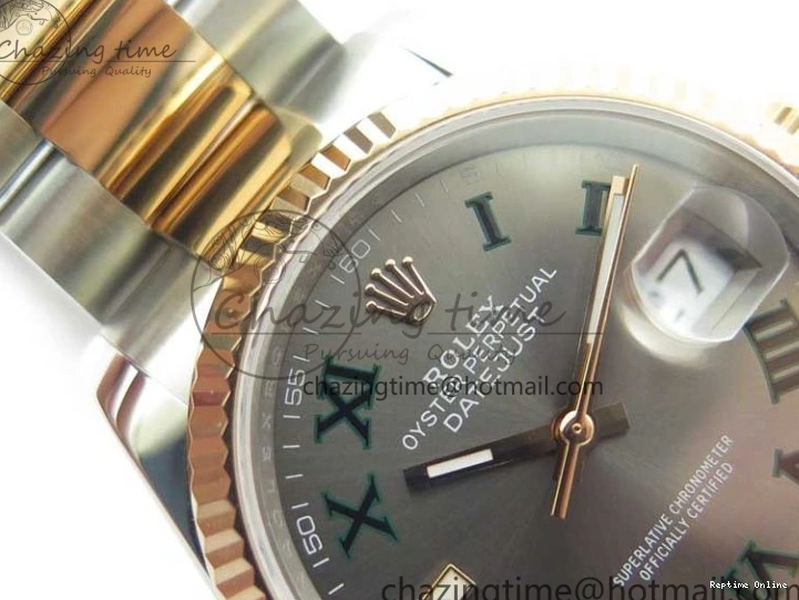 0110 Bold DateJust 36 SS RG 126231 BP Maker 1:1 Best Edition Gray Roman Dial on Oyster Bracelet 2513